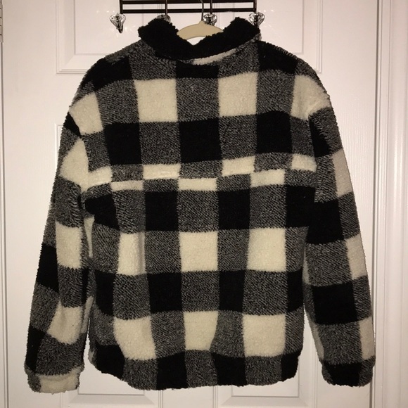 Checkered Fuzzy Pull Over Sweater - Picture 2 of 3